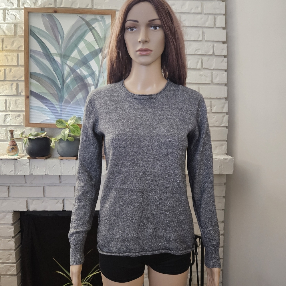 SCOTCH & SODA wool sweater top Small gray linen blend crew neck pullover